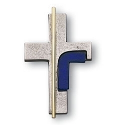 Kreuz: Bicolor mit blauem Glaseinsatz