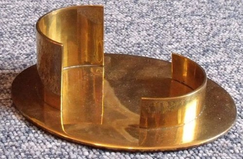 Kerzenhalter, gold glänzend, oval, 9 x 5 cm